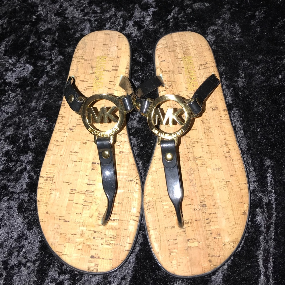 Michael Kors Black Flip Flops